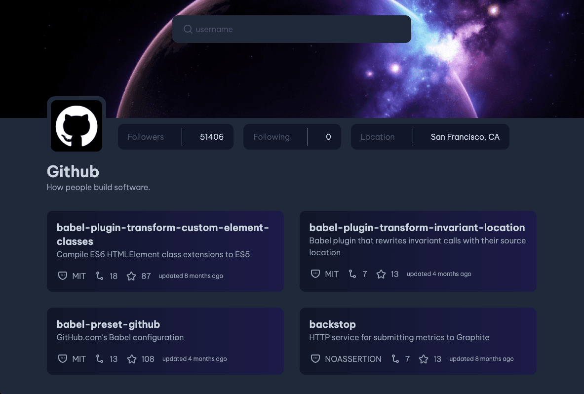 GitHub Profile preview